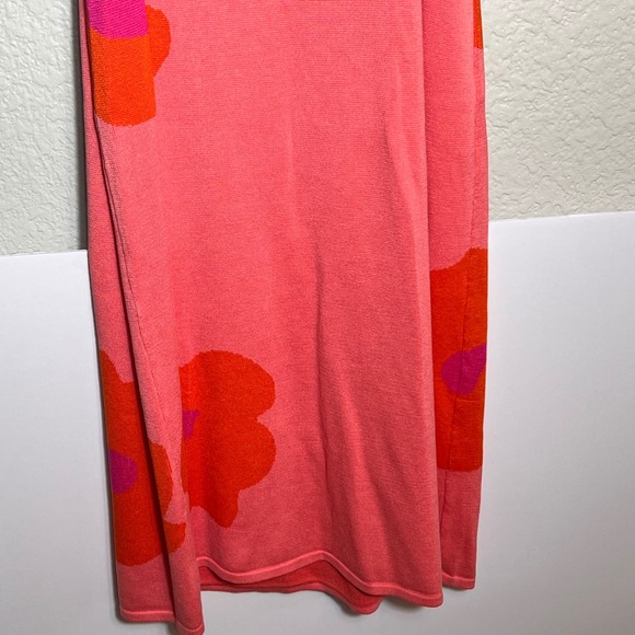 Free Assembly Women's XL Floral Print Knit Sleeveless Midi Tank Dress Pink - Picture 8 of 8